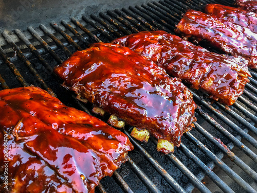 BBQ Ribs on Smoker photo