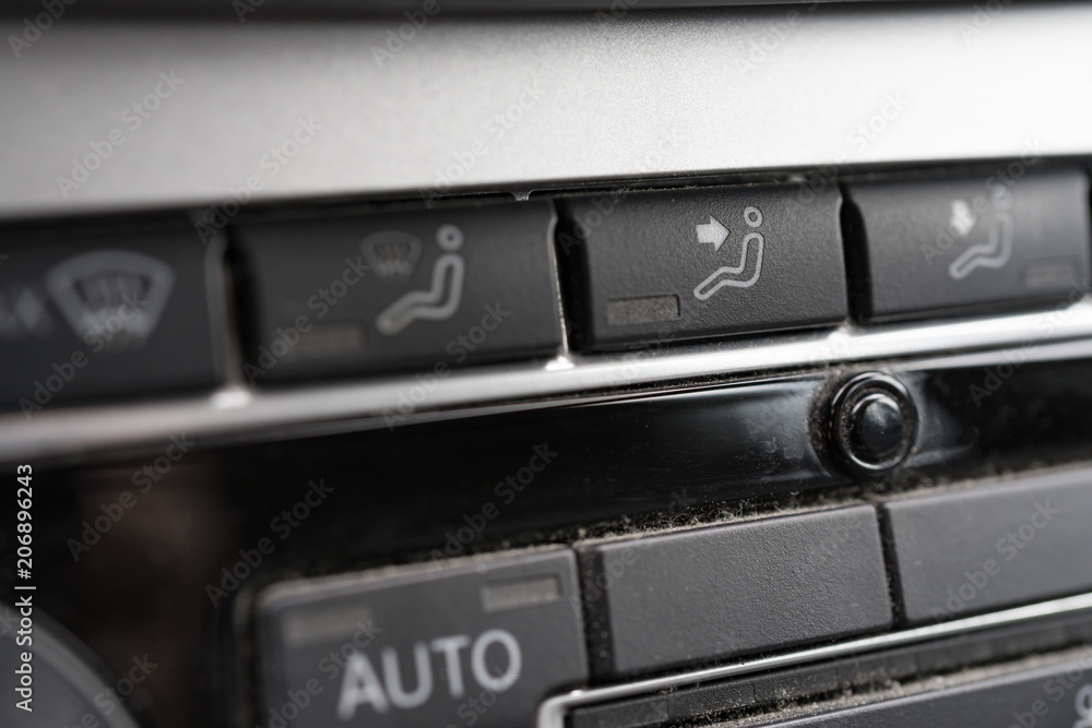 Closeup view on air conditioning panel in a car. Closeup view on air conditioning panel in a car.