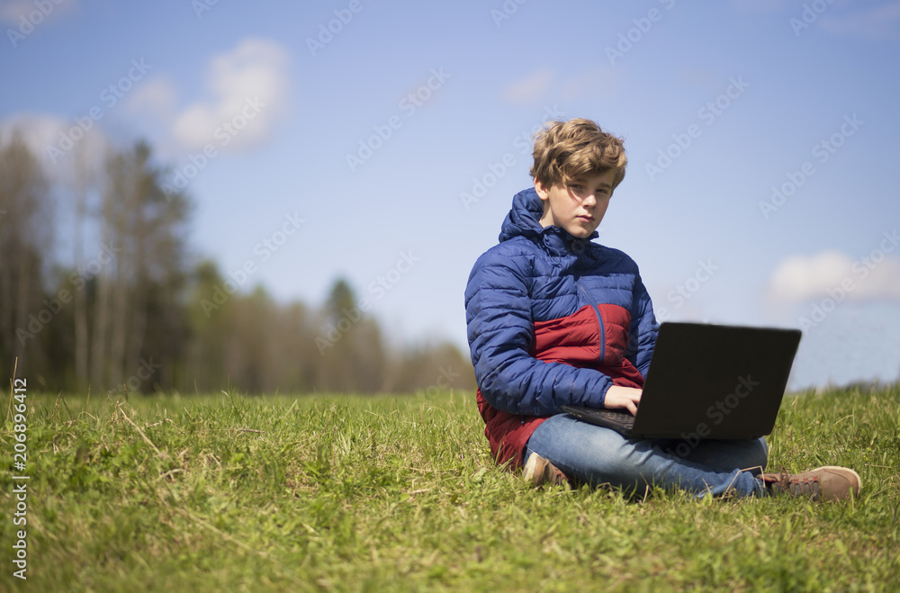 laptop and boy laptop and boy