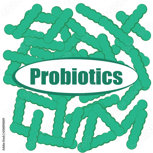 Probiotics good bacteria background vector illustration