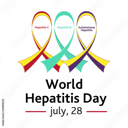 Vector illustration of a Ribbon for World Hepatitis Day.