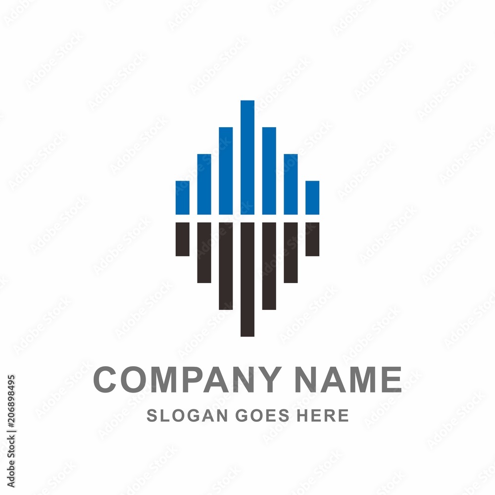 Simple Building Tower Strips Architecture Interior Construction Real Estate Business Company Stock Vector Logo Design Template