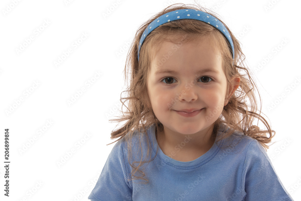 Portrait of a beautiful smiling child on a white background Portrait of a beautiful smiling child on a white background