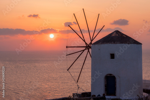 The iconic windmills of Santorini