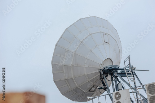 satellite dish industrial  roof  building