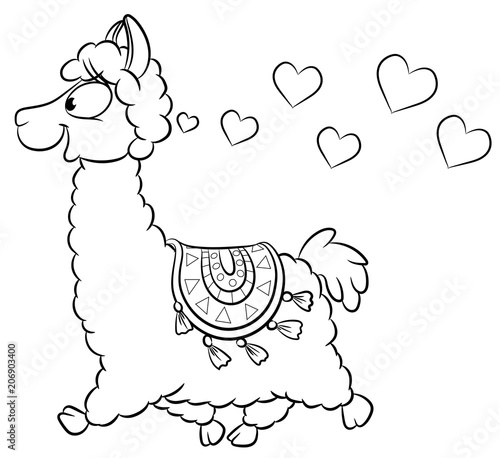 Niedliches Lama - Vektor-Illustration