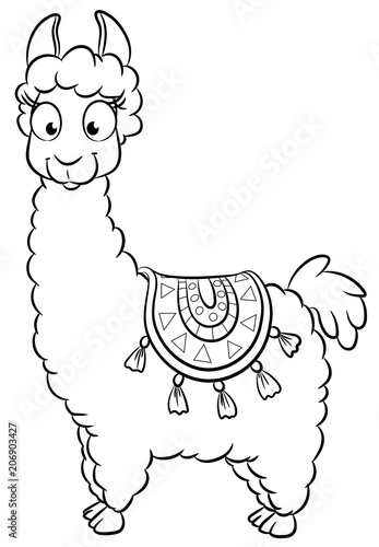 Niedliches Lama - Vektor-Illustration