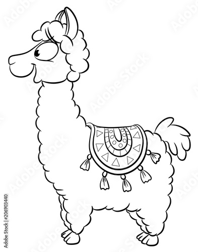 Niedliches Lama - Vektor-Illustration