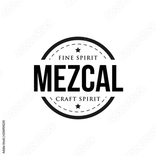 Mezcal vintage stamp sign