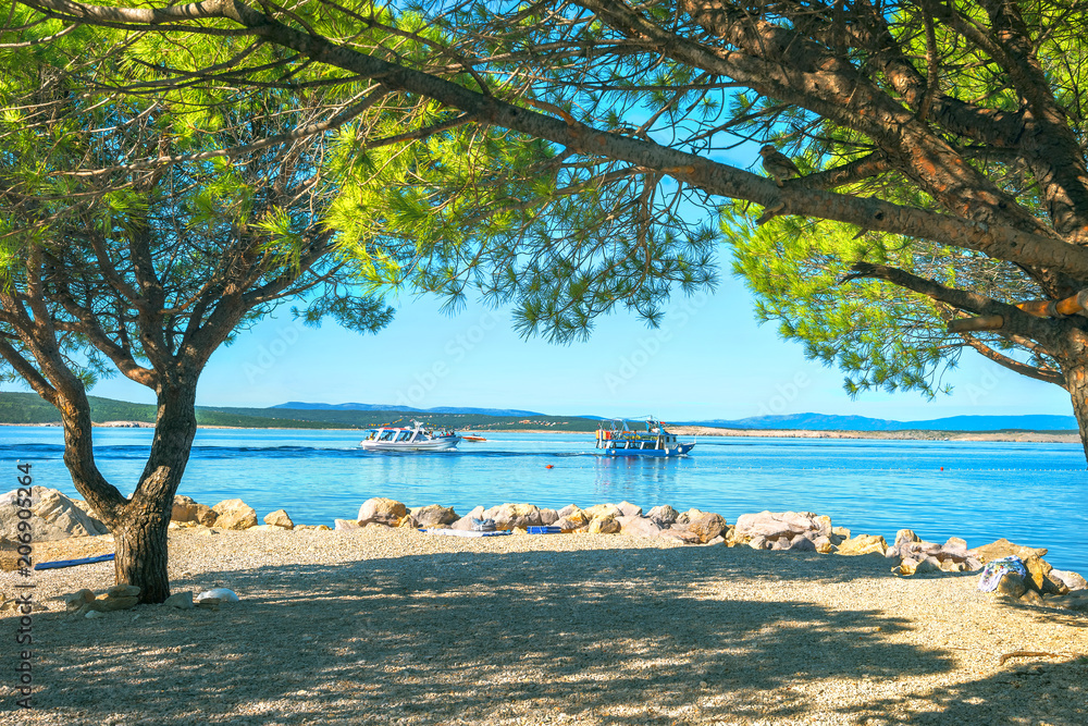 Fototapeta premium Beach in Crikvenica town. Kvarner bay, Croatia