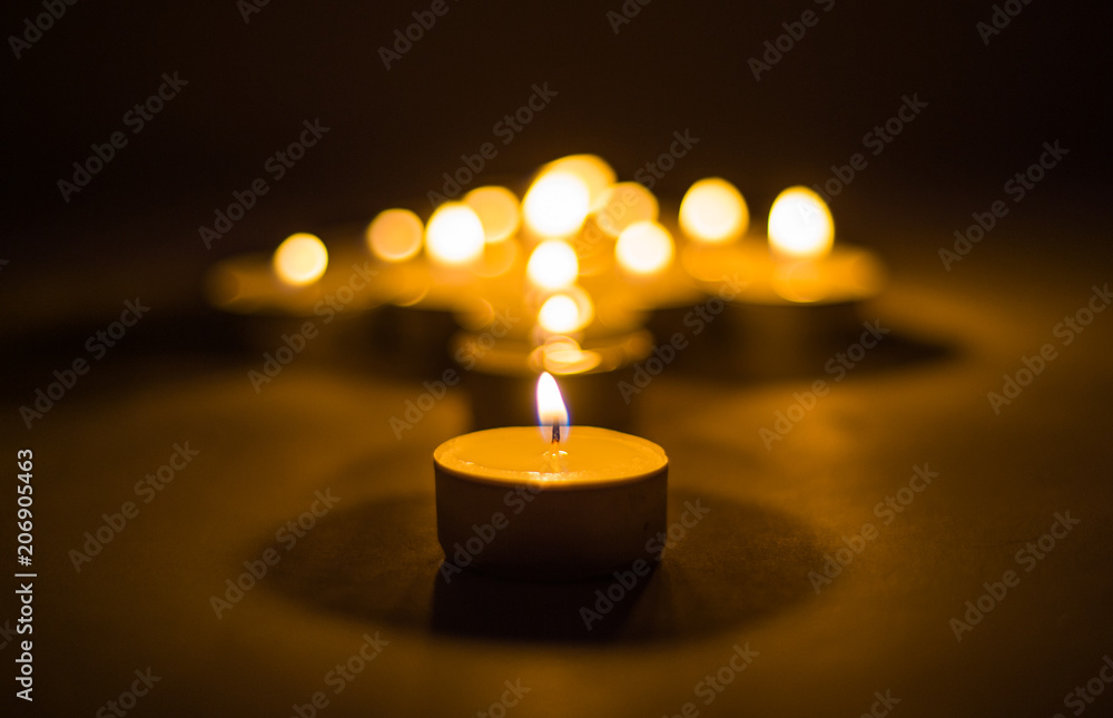 Many burning candles with shallow depth of field Many burning candles with shallow depth of field