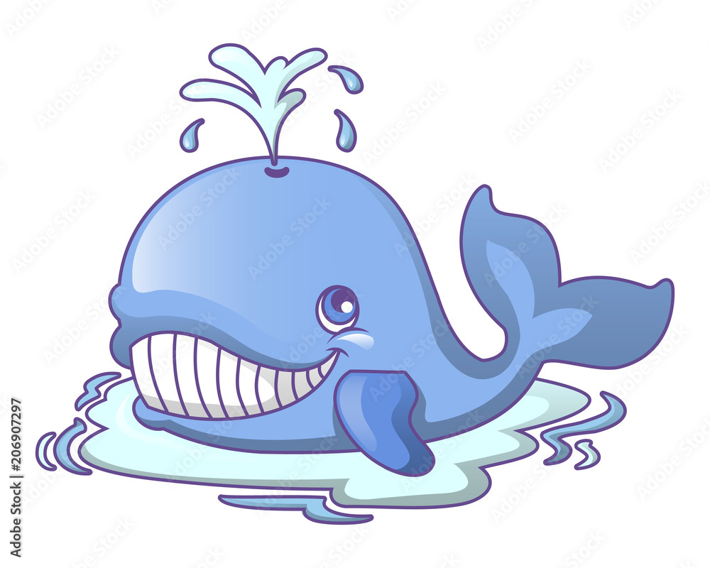 Water bath whale icon. Cartoon of water bath whale vector icon for web design isolated on white background Water bath whale icon. Cartoon of water bath whale vector icon for web design isolated on white background