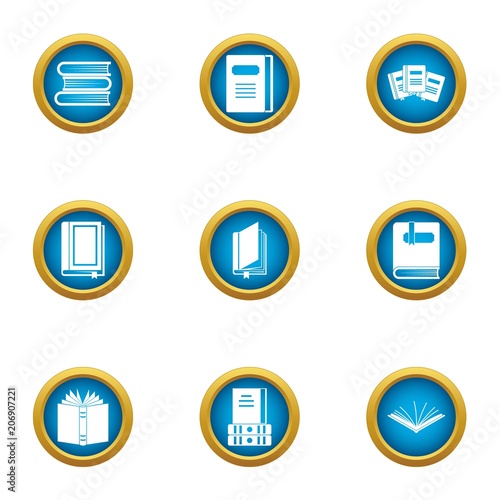 Book business icons set. Flat set of 9 book business vector icons for web isolated on white background photo