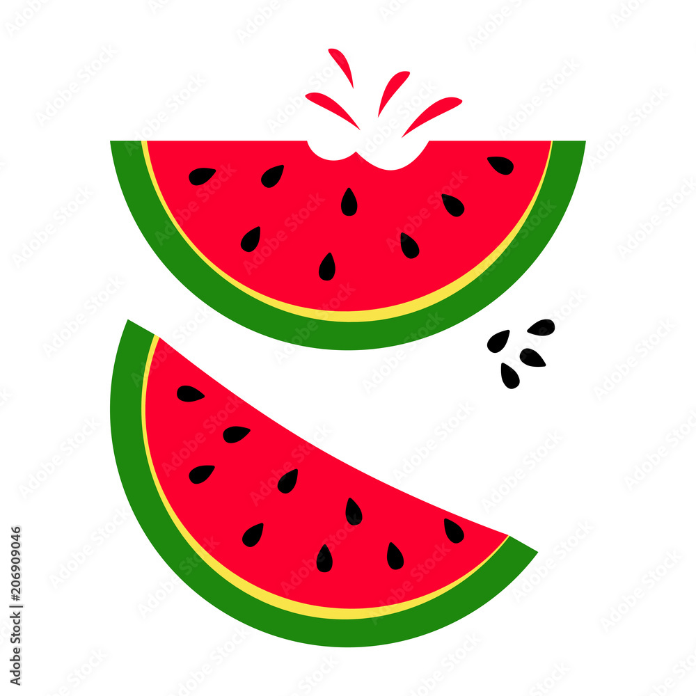 Set of slice watermelon. Vector illustration Set of slice watermelon. Vector illustration