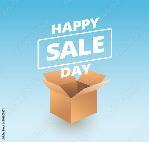 Sale banner delivery cardboard boxes icon sale vector illustration 