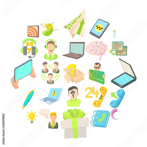 Mobile telecommunications icons set. Cartoon set of 25 mobile telecommunications vector icons for web isolated on white background