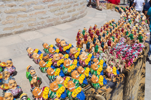 BUKHARA, UZBEKISTAN - MAY 25, 2018: Silk and Spices Festival 2018. Souvenirs shop in Bukhara, Uzbekistan.