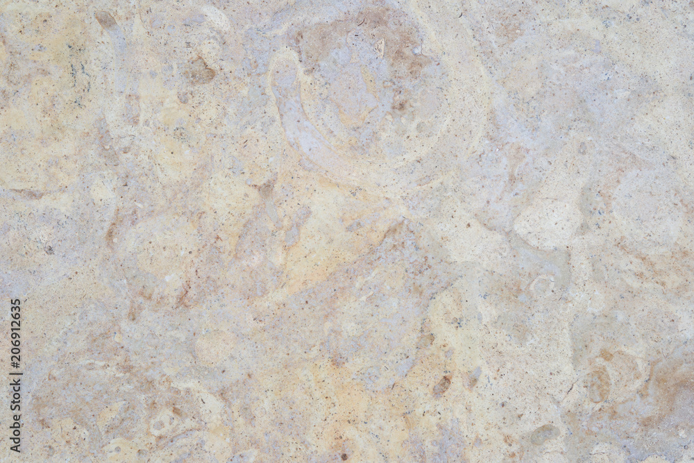 Beautiful natural high quality beige marble with unusual abstract pattern.
