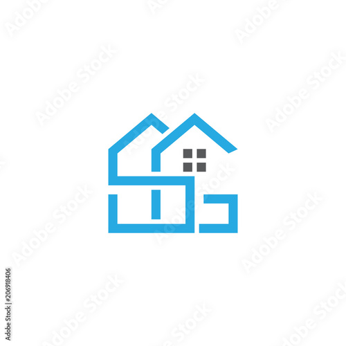 initial SG realestate logo vector