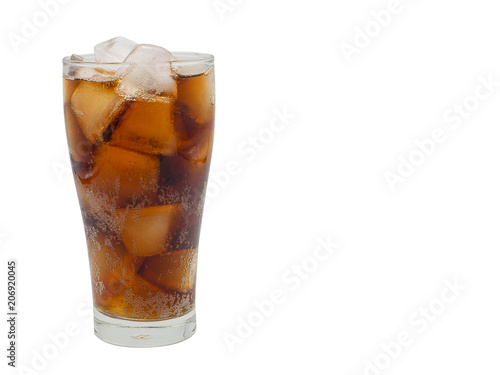 Cola in glass.(clipping path)