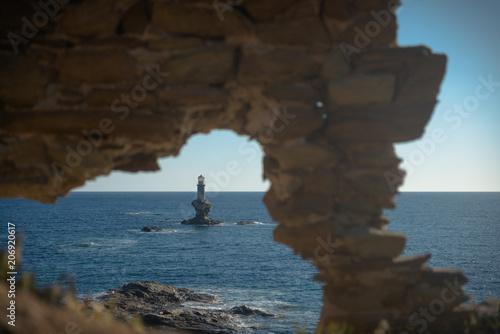 The lighthouse of the Greek island of Andros © bastianfischer