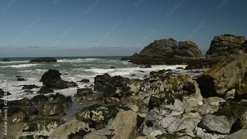 Atlantic ocean coast (granite boulders and sea cliffs), Portugal. Atlantic ocean coast (granite boulders and sea cliffs), Portugal.