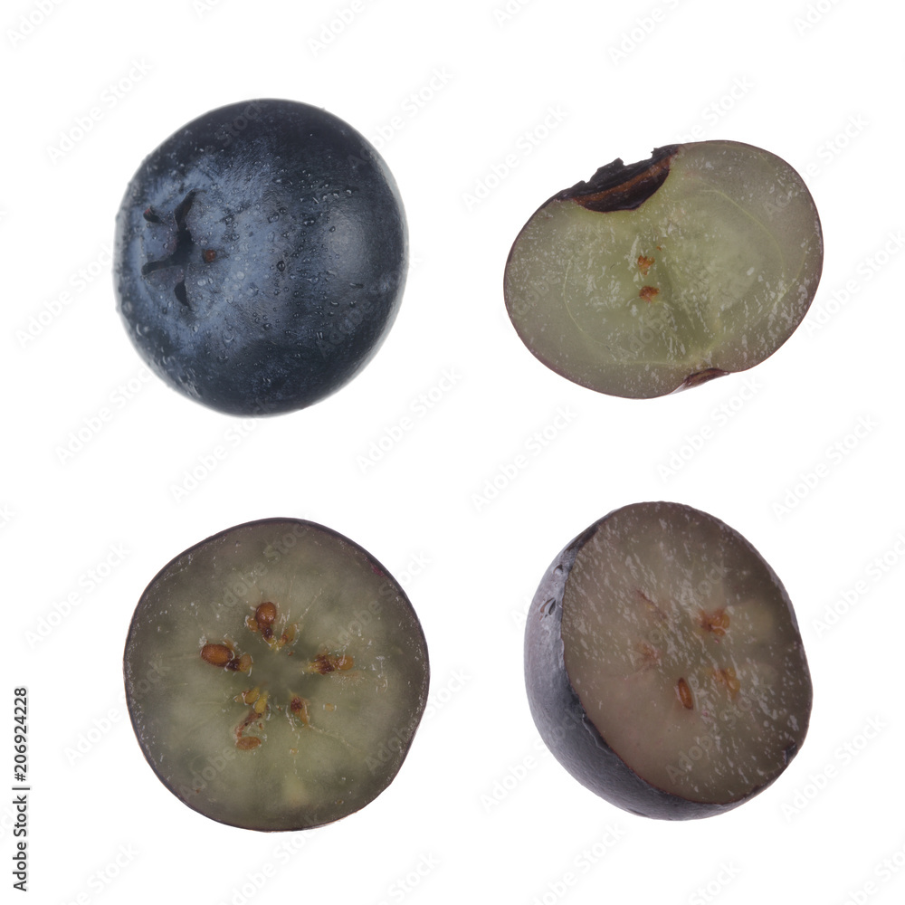 set of bilberries isolated