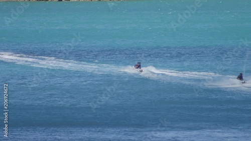 Motor boats in the sea near the St. Thomas island  - St. Thomas August 2017
