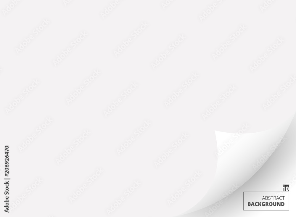 Abstract of white paper with flip page background, illustration vector eps10