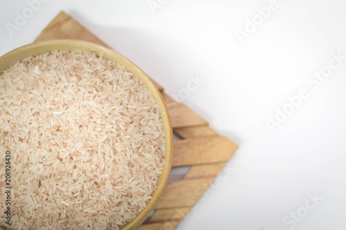 Rice on white background