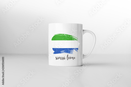 Wallpaper Mural Sierra Leone flag souvenir mug on white background. 3D rendering Torontodigital.ca