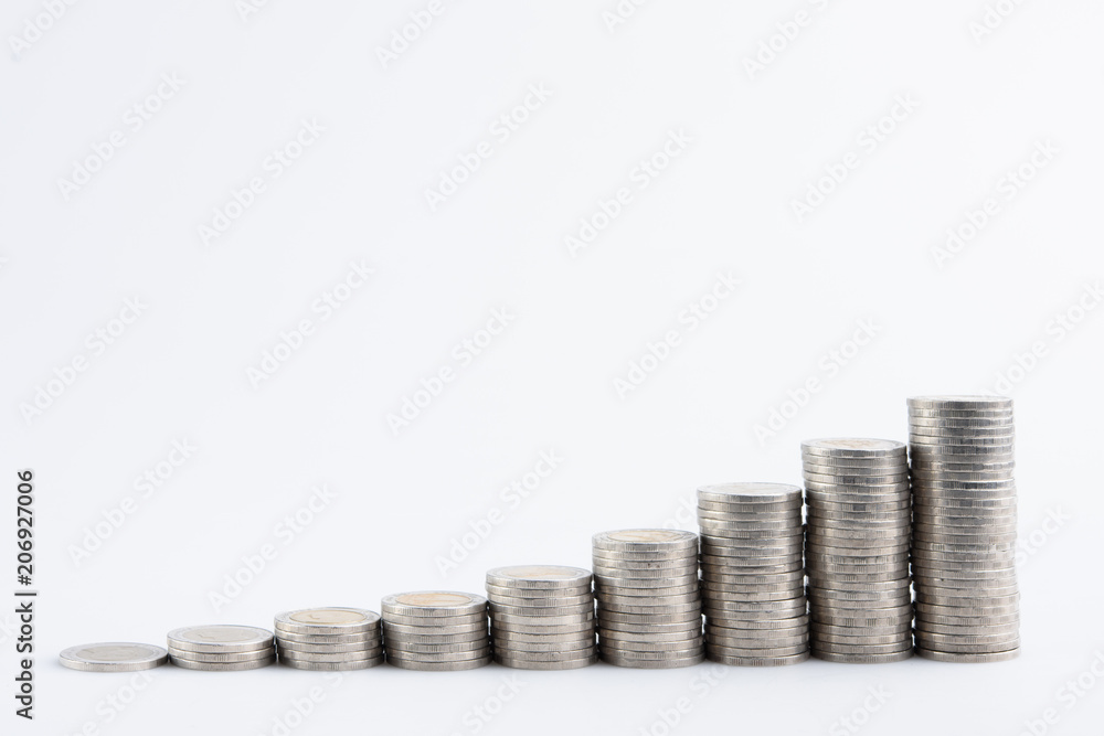 money stack step growing growth saving money, Concept finance business investment money stack step growing growth saving money, Concept finance business investment