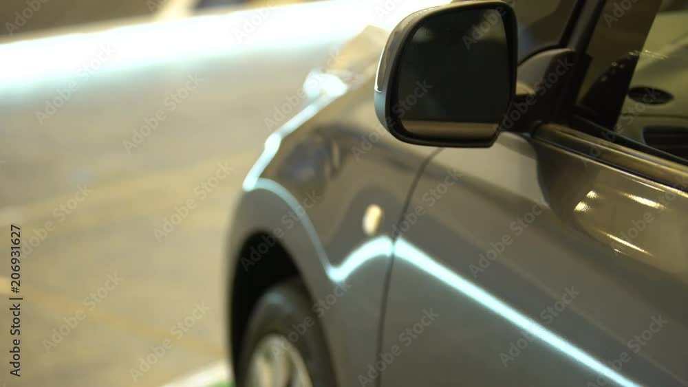 Car owner closing door, driver getting ready for trip, buyer test-drive, rent Car owner closing door, driver getting ready for trip, buyer test-drive, rent