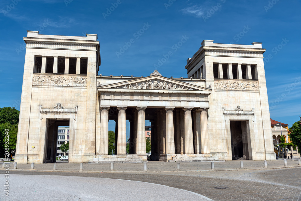 The Propylaea at the Koenigsplatz in Munich on a sunny day