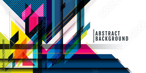 background quares and shadows - colorful geometric futuristic tech abstract Colorful with space for text. Vector. on white background