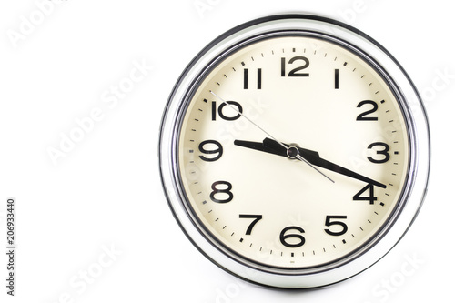 Isolated Vintage wall clock on white background