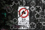 No camping warning sign