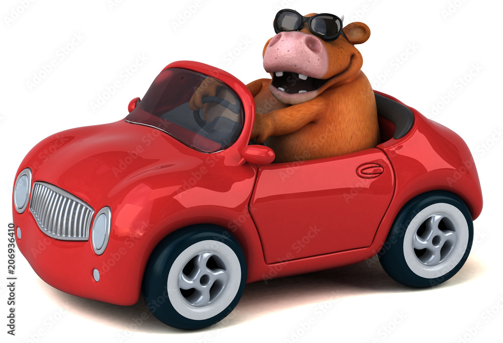 Fun cow - 3D Illustration Fun cow - 3D Illustration