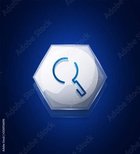 Search magnifyier web button, magnify icon. Modern magnifying glass sign, web site design or mobile app photo