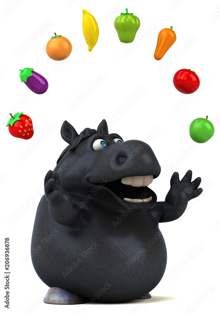 Naklejka premium Fun horse - 3D Illustration