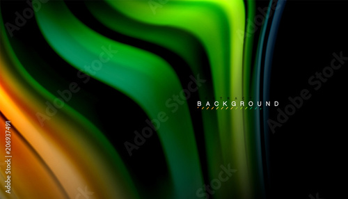 Fluid mixing colors, vector wave abstract background © antishock