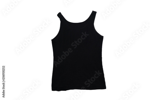 isolated woman black vest