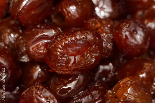 boiled Chinese date or Jujube in syrup for thai dessert