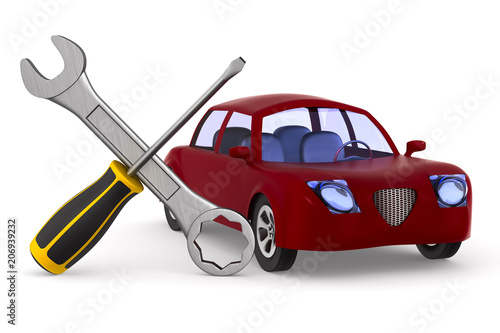 Car service on white backgr...