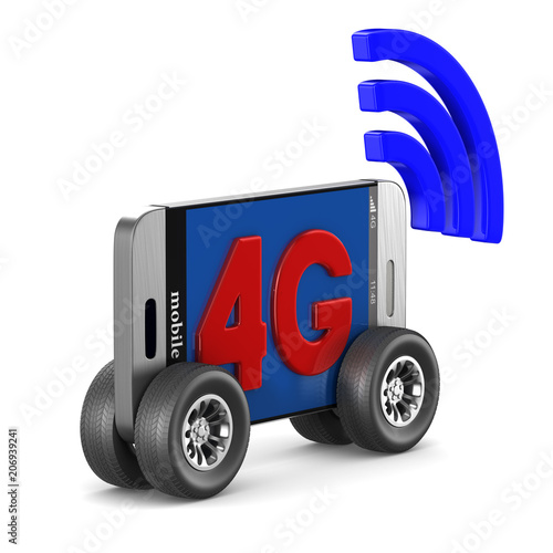 4G phone on white backgroun...