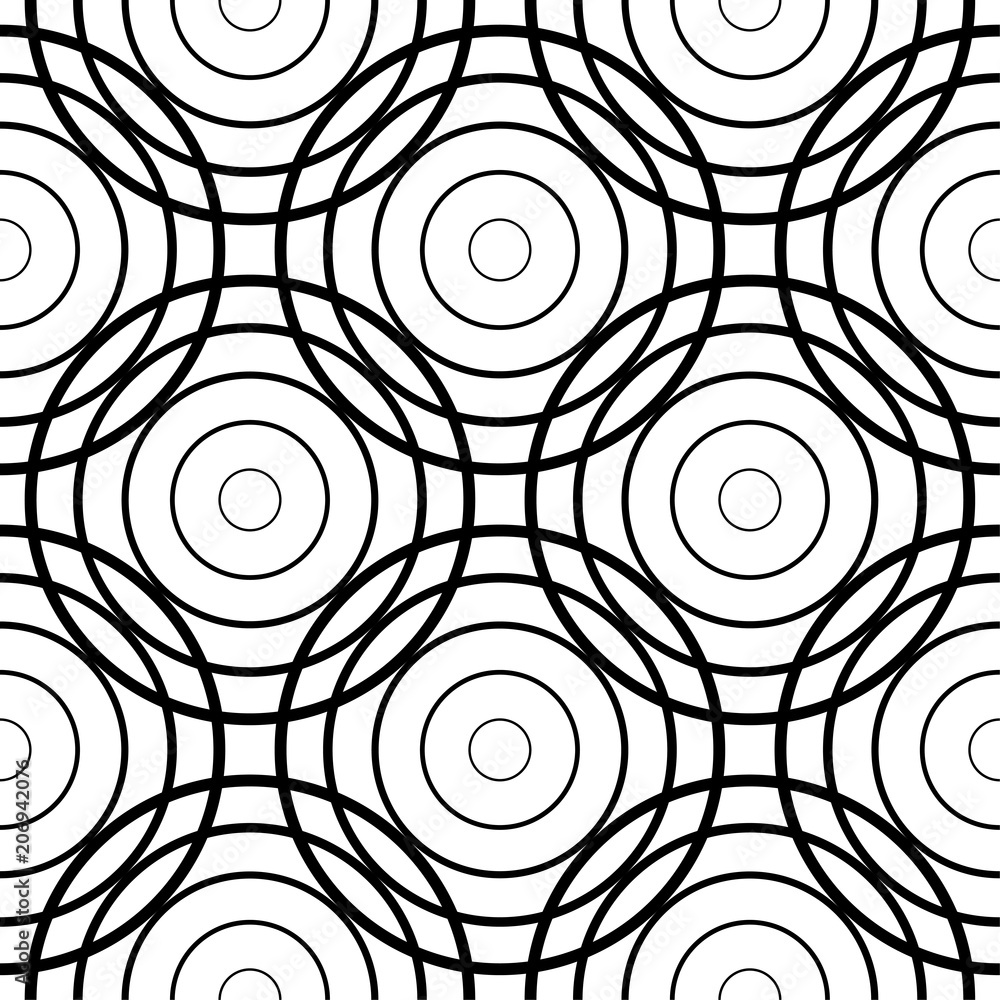 Fototapeta premium White and black geometric ornament. Seamless pattern