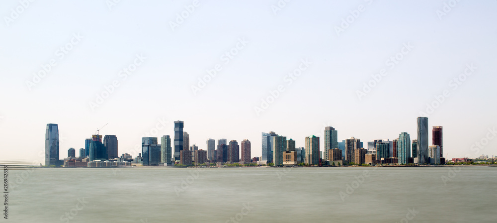 The Jersey City skyline on the Hudson River i