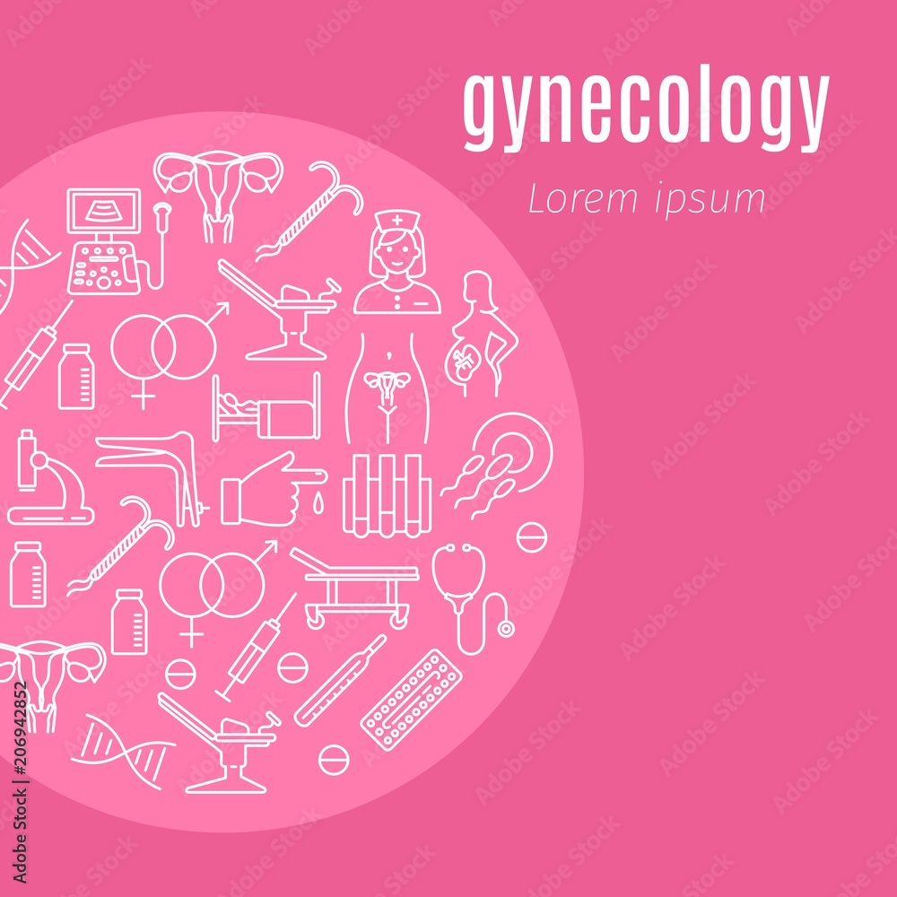 Gynecology flat poster Gynecology flat poster