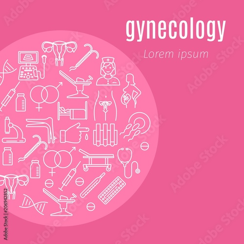 Gynecology flat poster