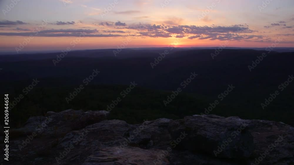 Sunset time lapse in the Ozark Mountains. White Rock Mountain. Sunset time lapse in the Ozark Mountains. White Rock Mountain.